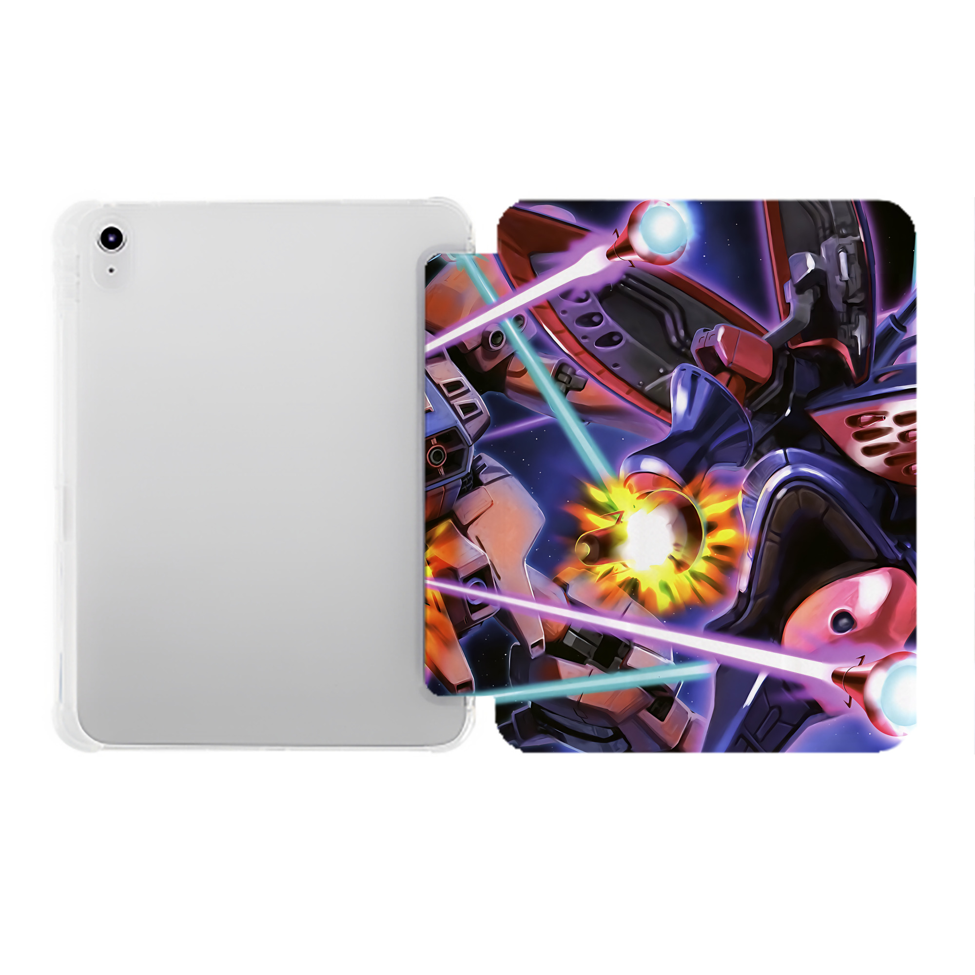 （画像用） 機動戦士ガンダム Mobile Suit Gundam IPad ケース ペン収納付き 三つ折りスタンド PUレザー×シリコン 対応機種9.5/10.5/10.9インチ